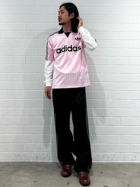 「adidas（アディダス）のハンドボール スペツィアル ローファー / HANDBALL SPEZIAL LOAFER / アディダスオリジナルス adidas Originals（スニーカー、ブラウン系）」を使った、oiさん（メンズ・176cm）の夏コーディネート