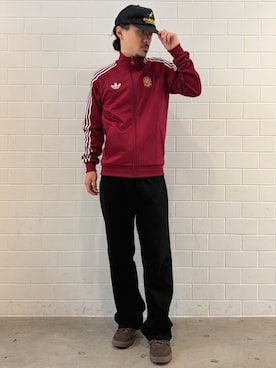 「adidas（アディダス）のサンバ LX フライツァイト / Samba LX Freizeit / アディダスオリジナルス adidas Originals（スニーカー、ブラウン系）」を使った、oiさん（メンズ・176cm）の春コーディネート