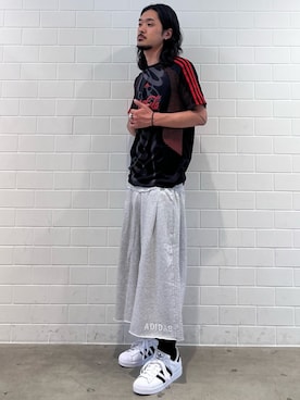 「adidas（アディダス）のスーパースターII / Superstar II / アディダスオリジナルス adidas Originals スニーカー（スニーカー、ホワイト系）」を使った、oiさん（メンズ・176cm）の夏コーディネート