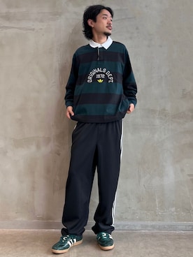「アイテム（スウェットパンツ）」を使った、oiさん（メンズ・176cm）の秋コーディネート