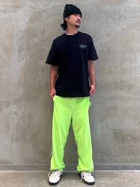 「アイテム（スウェットパンツ）」を使った、oiさん（メンズ・176cm）の夏コーディネート