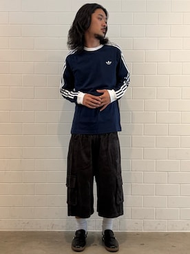 「adidas（アディダス）のハンドボール スペツィアル ローファー / HANDBALL SPEZIAL LOAFER / アディダスオリジナルス adidas Originals（スニーカー、ブラック系）」を使った、oiさん（メンズ・176cm）の夏コーディネート
