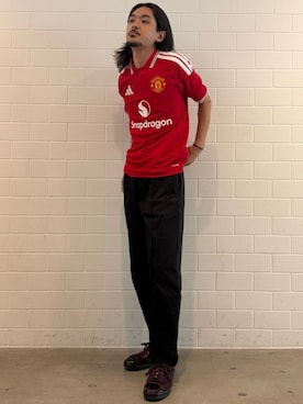 「adidas（アディダス）のスーパースター ビンテージ / Superstar Vintage（シューズ、レッド系）」を使った、oiさん（メンズ・176cm）の夏コーディネート