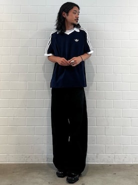 「adidas（アディダス）のフォーラムキュビズム / FORUM CUBISM（シューズ、ブラック系）」を使った、oiさん（メンズ・176cm）の夏コーディネート