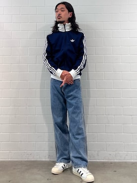 「adidas（アディダス）のアイテム（ジャージ）」を使った、oiさん（メンズ・176cm）の秋コーディネート