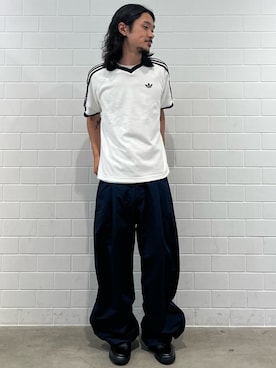 「adidas（アディダス）のハンドボール スペツィアル ローファー / HANDBALL SPEZIAL LOAFER / アディダスオリジナルス adidas Originals（スニーカー、ブラック系）」を使った、oiさん（メンズ・176cm）の夏コーディネート