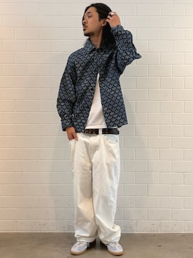 「adidas（アディダス）のハンドボール スペツィアル X リバティ・ロンドン / Handball Spezial x Liberty London（シューズ、ブルー系）」を使った、oiさん（メンズ・176cm）の春コーディネート