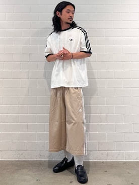 「adidas（アディダス）のハンドボール スペツィアル ローファー / HANDBALL SPEZIAL LOAFER / アディダスオリジナルス adidas Originals（スニーカー、ブラック系）」を使った、oiさん（メンズ・176cm）の夏コーディネート