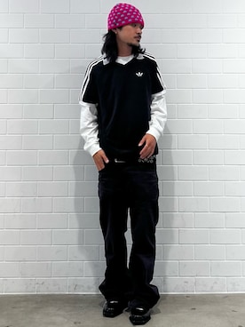 「adidas（アディダス）のフォーラムキュビズム / FORUM CUBISM（シューズ、ブラック系）」を使った、oiさん（メンズ・176cm）の夏コーディネート