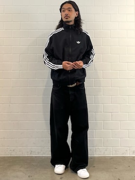 「アイテム（ジャージ、ブラック系）」を使った、oiさん（メンズ・176cm）の夏コーディネート