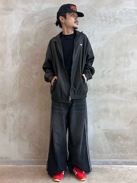 「アイテム（ナイロンジャケット）」を使った、oiさん（メンズ・176cm）の秋コーディネート
