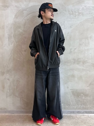adidas ストライプデニムパンツ 36 新品未使用 スリーストライプス ウーブン パラシュートパンツ / アディダス