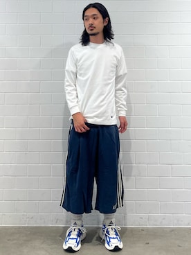 「adidas（アディダス）のアディスター XLG 2.0 / ADISTAR XLG 2.0 / アディダスオリジナルス adidas Originals（スニーカー、ブルー系）」を使った、oiさん（メンズ・176cm）の夏コーディネート