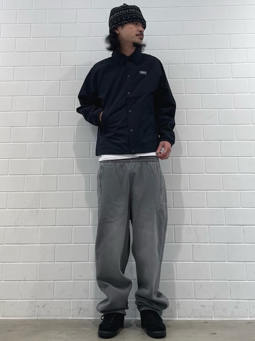adidasアディカラー ルーズ トラックパンツ デニム ストーン