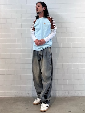 「adidas（アディダス）のAdilenium シーズン 5 デニム ジーンズ / アディダスオリジナルス adidas Originals（デニムパンツ、ブラウン系）」を使った、oiさん（メンズ・176cm）の春コーディネート