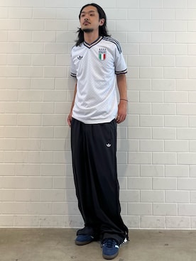「adidas（アディダス）のハンドボール [Handball Spezial Shoes] スニーカー / アディダスオリジナルス adidas Originals（スニーカー、ブルー系）」を使った、oiさん（メンズ・176cm）の夏コーディネート
