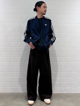 「adidas（アディダス）のBRITCORE TT / ジャージ / トラックジャケット / アディダスオリジナルス adidas Originals（ジャージ、ブルー系）」を使った、oiさん（メンズ・176cm）の春コーディネート