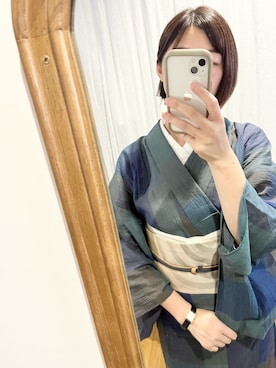 「きもの」｜「アイテム（着物）」を使った、soratumiさん（レディース・170cm）の夏コーディネート