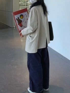 「niko and...（ニコアンド）のアイテム（ノーカラージャケット）」を使った、okoさん（レディース・162cm）の夏コーディネート
