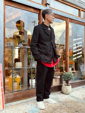 「アイテム（スニーカー）」を使った、78885010さん（メンズ・174cm・50代）の冬コーディネート