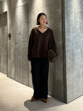 「アイテム（トートバッグ）」を使った、omihoさん（レディース・165cm）の秋コーディネート