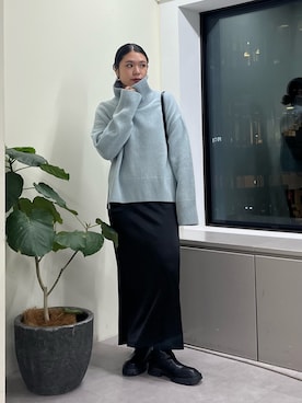 「アイテム（ピアス（両耳用））」を使った、omihoさん（レディース・165cm）の秋コーディネート