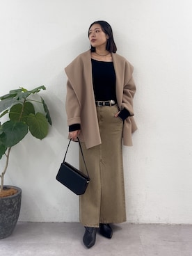 「アイテム（ベルト）」を使った、omihoさん（レディース・165cm）の秋コーディネート