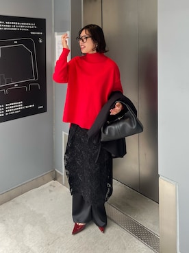 「アイテム（ピアス（両耳用））」を使った、omihoさん（レディース・165cm）の秋コーディネート