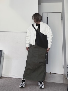 「KBF（ケイビーエフ）のアイテム（ブルゾン）」を使った、まあこ‪さん（レディース・155cm）の冬コーディネート