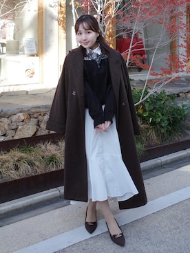 「アイテム（チェスターコート）」を使った、shio.🧂さん（レディース・151cm）の冬コーディネート