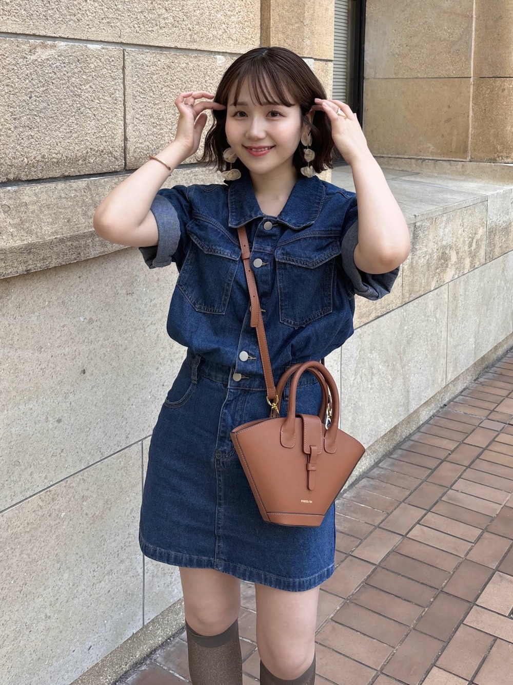 ミニ デニム ワンピース 韓国 可愛いワンピースレディースデニム 