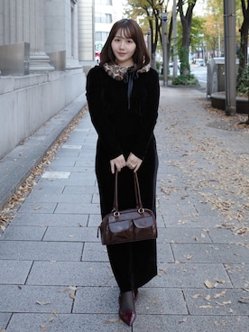 「アイテム（ドレス）」を使った、shio.🧂さん（レディース・151cm）の秋コーディネート