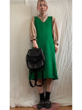 「GU（ジーユー）のアイテム（ワンピース/ドレス）」を使った、kumanomi006さん（レディース・166cm）の春コーディネート