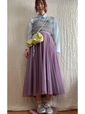 「niko and...（ニコアンド）のアイテム（Tops、グレー系）」を使った、kumanomi006さん（レディース・166cm）の夏コーディネート