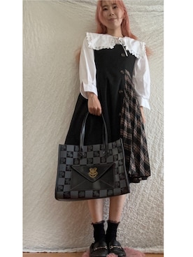 「アイテム（ジャンパースカート）」を使った、kumanomi006さん（レディース・166cm）の秋コーディネート
