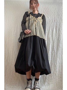「CONVERSE（コンバース）のアイテム（スニーカー、ブラック系）」を使った、kumanomi006さん（レディース・166cm）の夏コーディネート