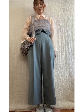 「niko and...（ニコアンド）のアイテム（トップス、グレー系）」を使った、kumanomi006さん（レディース・166cm）の秋コーディネート