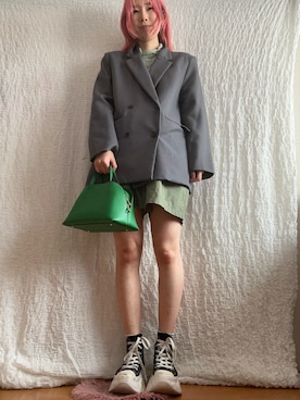 「INGNI（イング）のアイテム（テーラードジャケット、グレー系）」を使った、kumanomi006さん（レディース・166cm）の春コーディネート
