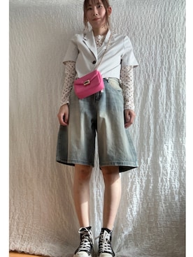 「H&M（エイチ・アンド・エム）のアイテム（ショルダーバッグ）」を使った、kumanomi006さん（レディース・166cm）の夏コーディネート