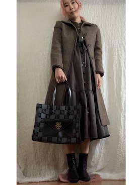 「アイテム（シャツワンピース）」を使った、kumanomi006さん（レディース・166cm）の秋コーディネート