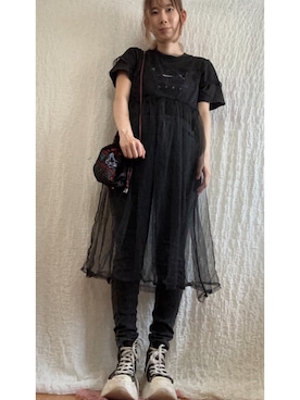 「CONVERSE（コンバース）のアイテム（スニーカー、ブラック系）」を使った、kumanomi006さん（レディース・166cm）の秋コーディネート