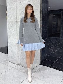 POLO BCSコラボ】シャツレイヤードニットミニワンピース ※BEIGE WEB