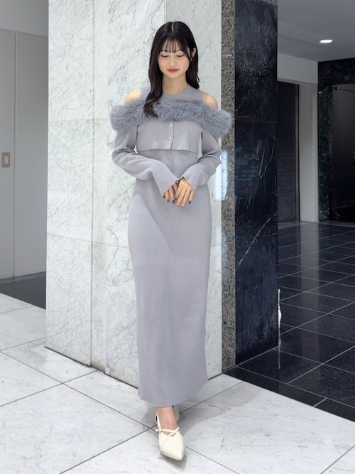 dazzlin（ダズリン） ワンピース オフショルファードッキングニット