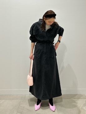 「ROSE BUD（ローズバッド）の(GENE HEAVENS)WORK POCKET RIP STOP SHIRT（シャツ/ブラウス、グレー系）」を使った、makironさん（レディース・164cm）の春コーディネート