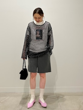 「ROSE BUD（ローズバッド）の(CREOLME)MARILYN MONROE/TEE（Tシャツ/カットソー、ホワイト系）」を使った、makironさん（レディース・164cm）の春コーディネート