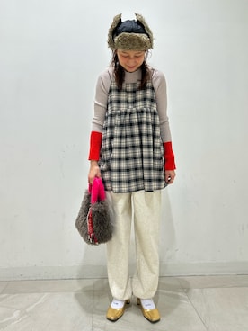 「アイテム（チャーム）」を使った、makironさん（レディース・164cm）の冬コーディネート