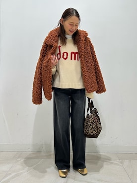 「アイテム（その他アウター、ブラウン系）」を使った、makironさん（レディース・164cm）の冬コーディネート