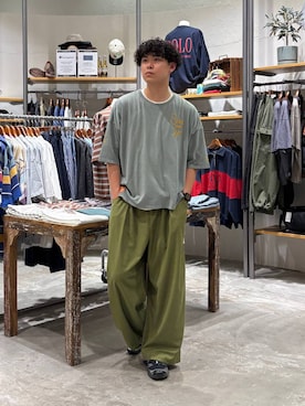 「HANES（ヘインズ）の【Hanes(ヘインズ)】別注クル―ネックTシャツ SHIRO＋KURO（Tシャツ/カットソー、その他）」を使った、sogoさん（メンズ・180cm）の春コーディネート