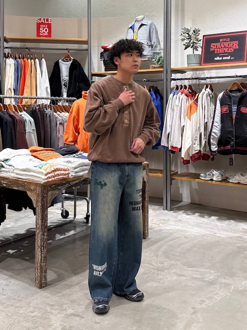 セール】[niko and JEANS] MESSAGE WIDE DENIM（デニムパンツ