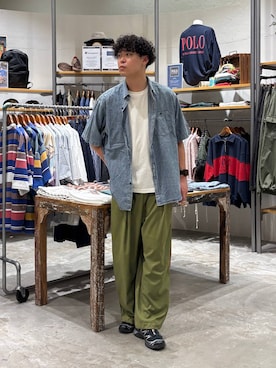 「HANES（ヘインズ）の【Hanes(ヘインズ)】別注クル―ネックTシャツ SHIRO＋KURO（Tシャツ/カットソー、その他）」を使った、sogoさん（メンズ・180cm）の春コーディネート
